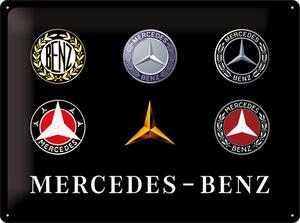 Plechová cedule: Mercedes-Benz (loga) - 30x40 cm