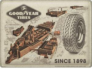 Plechová cedule: Goodyear - Factories since 1898 - 40x30 cm