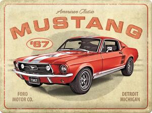 Plechová cedule: Ford Mustang GT 1967 Red - 40x30 cm