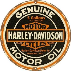 Plechová cedule: Harley-Davidson - Genuine Motor Oil - 35x35 cm