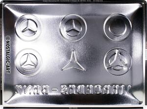Plechová cedule: Mercedes-Benz (loga) - 30x40 cm