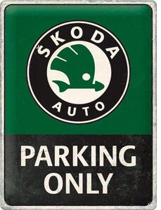 Plechová cedule: Škoda (Parking Only) - 30x40 cm