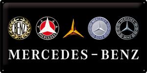 Plechová cedule: Mercedes-Benz (loga) - 50x25 cm