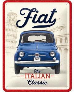 Plechová cedule: Fiat 500 (The Italian Classic) - 15x20 cm