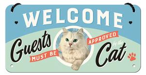 Závěsná cedule: Welcome Guests Cat - 10x20 cm