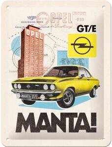 Plechová cedule: Opel Manta! GT/E - 15x20 cm