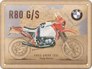 Plechová cedule: BMW R80 G/S Paris Dakar - 20x15 cm