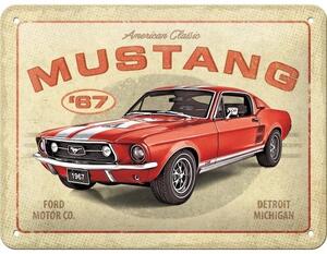 Plechová cedule: Ford Mustang - GT 1967 Red - 15x20 cm