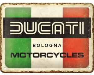 Plechová cedule: Ducati - Italy Giugiaro Logo - 15x20 cm