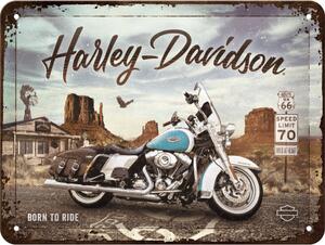 Plechová cedule: Harley-Davidson Route 66 Road King Classic - 20x15 cm