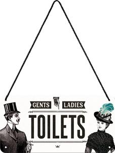 Závěsná cedule: Gents and Ladies Toilets - 10x20 cm