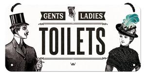 Závěsná cedule: Gents and Ladies Toilets - 10x20 cm