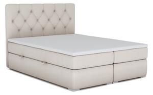 Manželská postel Boxspring 140 cm Ronda (krémová) (s úložným prostorem). Vlastní profesionální přeprava až k Vám domů 1020371