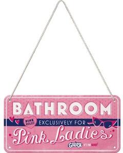Závěsná cedule: Pink Ladies Bathroom - 20x10 cm