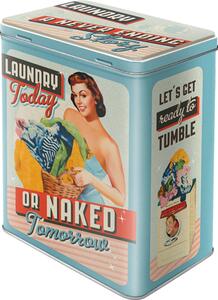 Plechová dóza L - Laundry Today or Naked Tomorrow