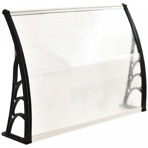 Goleto Vchodový polykarbonátový přístřešek 120 x 75 x 23 cm | transparentní - černý