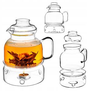 Kadax Skleněný žáruvzdorný džbán s ohřívačem 1,5 l