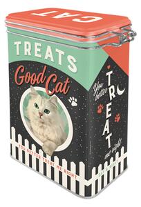Plechová dóza s klipem - Good Cat Treats