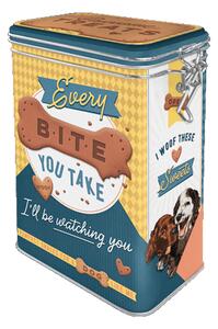 Plechová dóza s klipem - Every Bite You Take Dog Treats