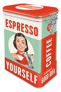 Plechová dóza s klipem - Espresso Yourself