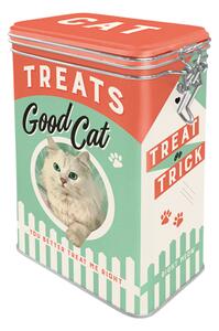 Plechová dóza s klipem - Good Cat Treats