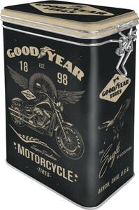 Plechová dóza s klipem - Goodyear Motorcycle