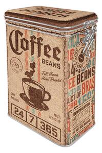 Plechová dóza s klipem - Coffee Beans