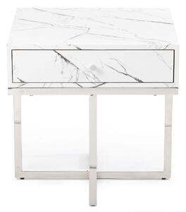DekorStyle Noční stolek Sanko Silver Light mramorový