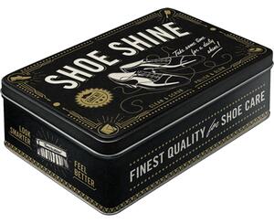 Plechová dóza plochá - Shoe Shine