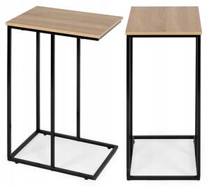 Stolek pod laptop ModernHome obdélníkový 30 x 40 x 66 cm dub černý mobilní s kovovou konstrukcí