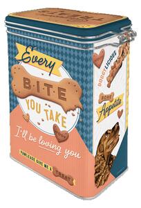 Plechová dóza s klipem - Every Bite You Take Dog Treats