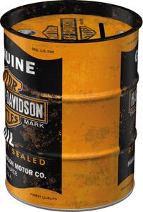 Plechová kasička barel: Harley-Davidson Genuine Oil
