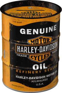 Plechová kasička barel: Harley-Davidson Genuine Oil