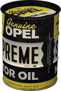 Plechová kasička barel: Opel - Supreme Motor Oil