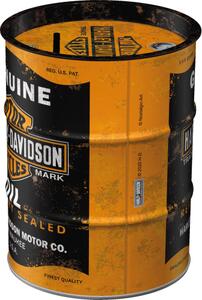 Plechová kasička barel: Harley-Davidson Genuine Oil