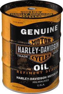 Plechová kasička barel: Harley-Davidson Genuine Oil