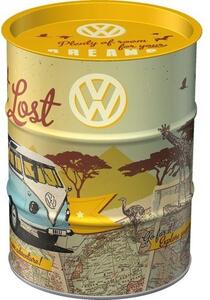 Plechová kasička barel: VW Bulli Let's Get Lost