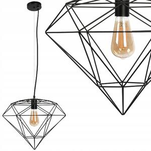 ZÁVĚSNÁ LAMPA DIAMANT KOVOVÁ LOFT ČERNÁ