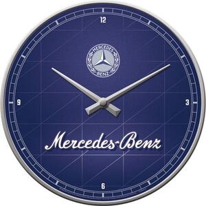 Nástěnné hodiny - Mercedes-Benz - Silver & Blue