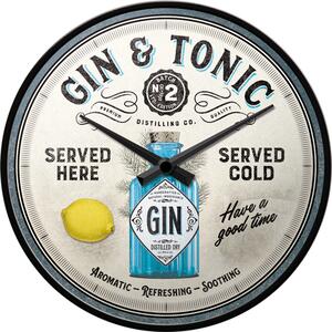 Nástěnné hodiny - Gin & Tonic Served Here