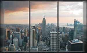 Fototapeta vliesová: Pohled z okna na Manhattan - 254x368 cm