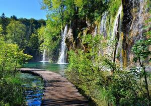 Fototapeta vliesová: Plitvická jezera (1) - 184x254 cm