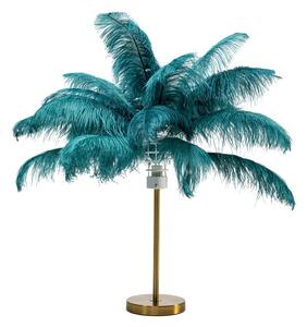 Stolní lampa v petrolejové barvě se stínidlem z peří (výška 60 cm) Feather Palm – Kare Design