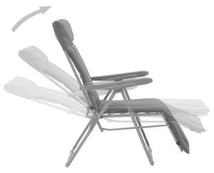 Skládací zahradní židle s poduškami 2 ks šedé