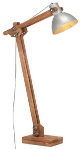 Stojací lampa stříbrná masivní mangovníkové dřevo E27 320579