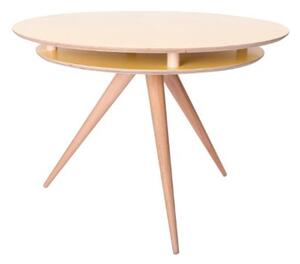 Kulatý stůl TRIAD Dmr. 105 cm x výška 75 cm - jasan / žlutá barva