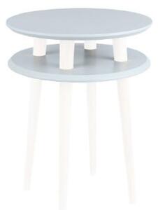 Konferenční stolek UFO Dmr. 45 cm x výška 61 cm - světle šedá/bílá noha