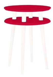 Konferenční stolek UFO Dmr. 45cm x výška 61cm - červená / bílá noha