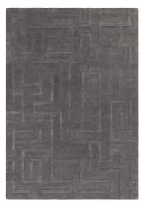 Antracitový vlněný koberec 120x170 cm Maze – Asiatic Carpets