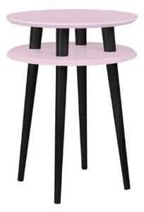 Konferenční stolek UFO Dmr. 45cm x výška 61cm - růžová / černé nohy